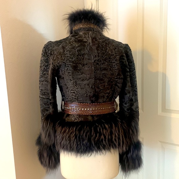 Roberto Cavalli Persian lamb and fox fur coat. - Picture 7 of 15